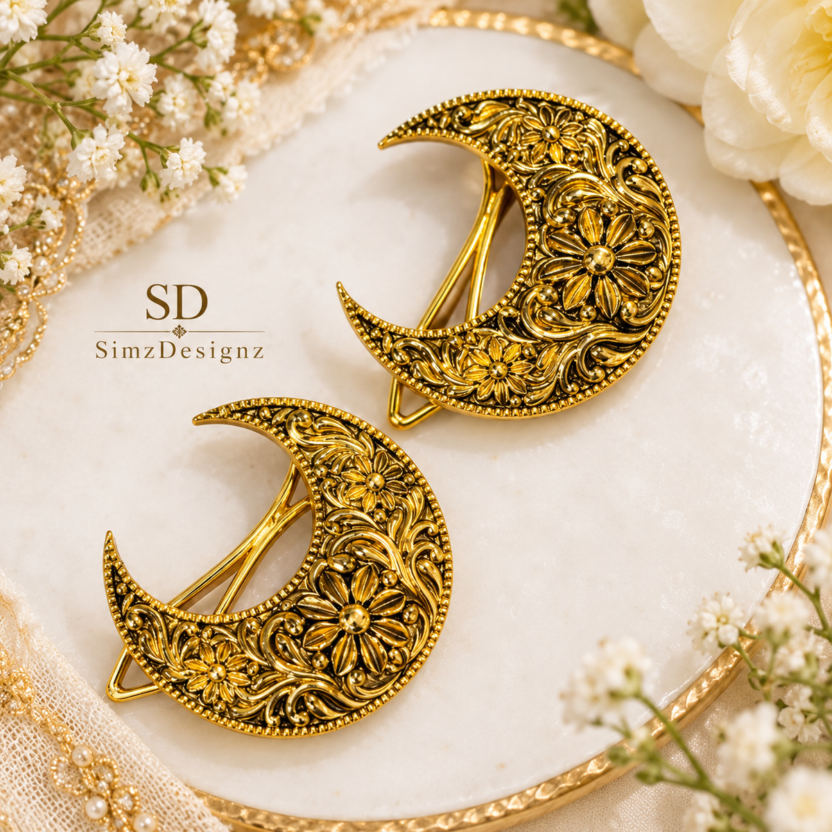 Antique 1 gm Gold plated Hairpin ....