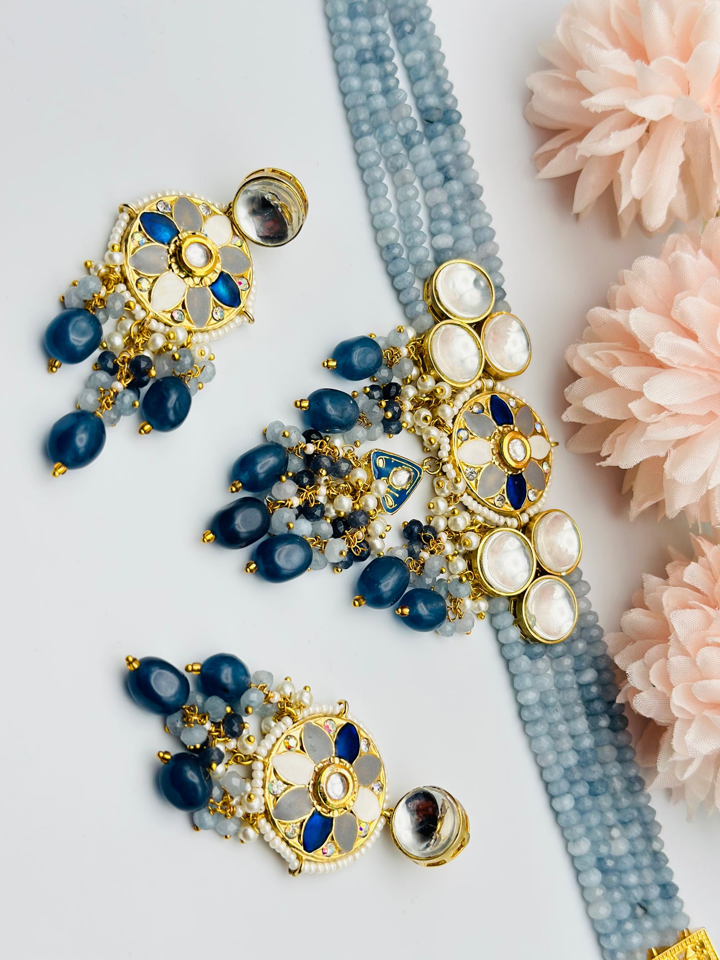 Lightweight Statement Meenakari Kundan Necklace Set | High Quality | Simzdesignz |