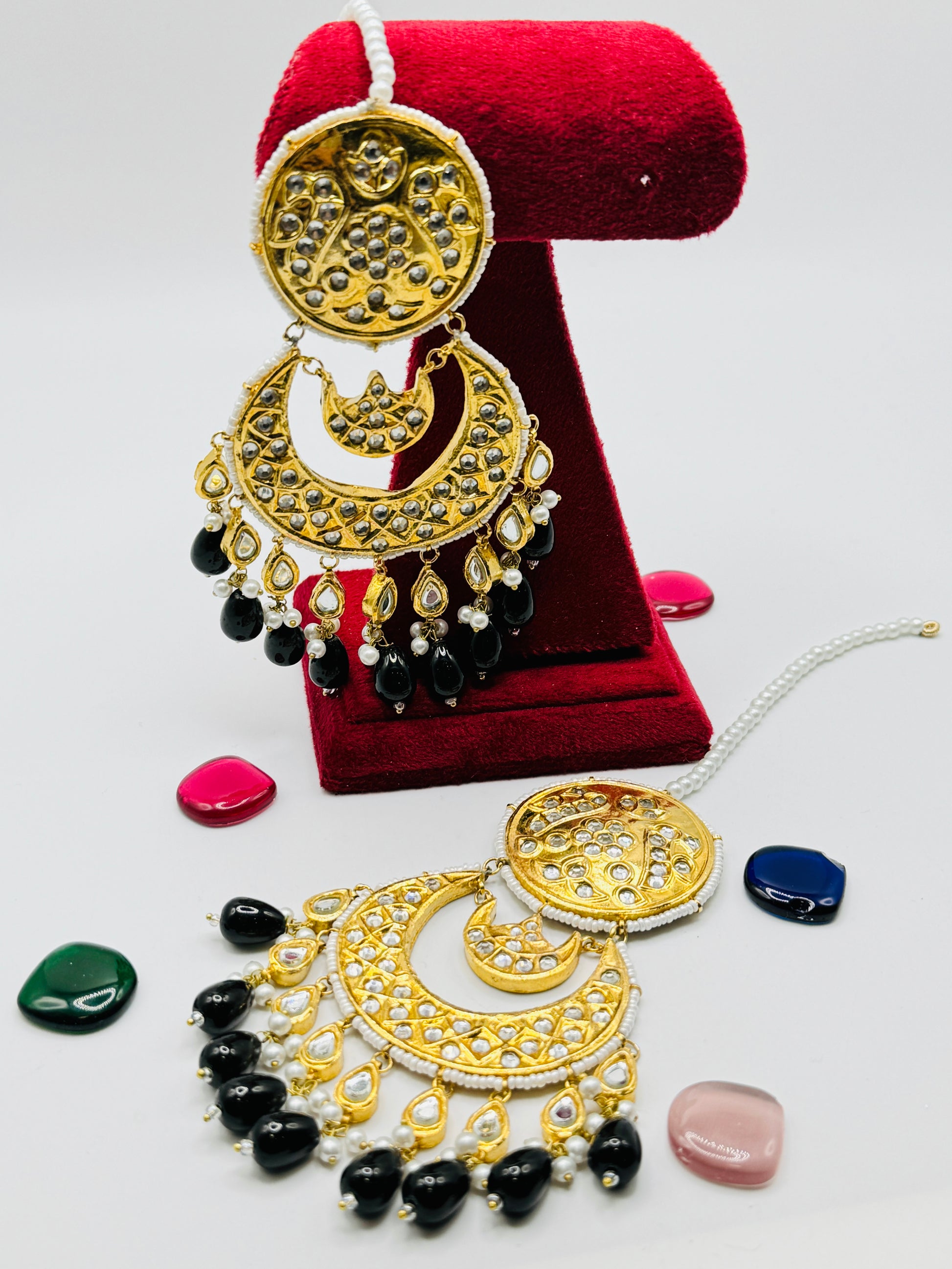 Firoz Round Shape Thappa Kundan Earrings | Simzdesignzz |