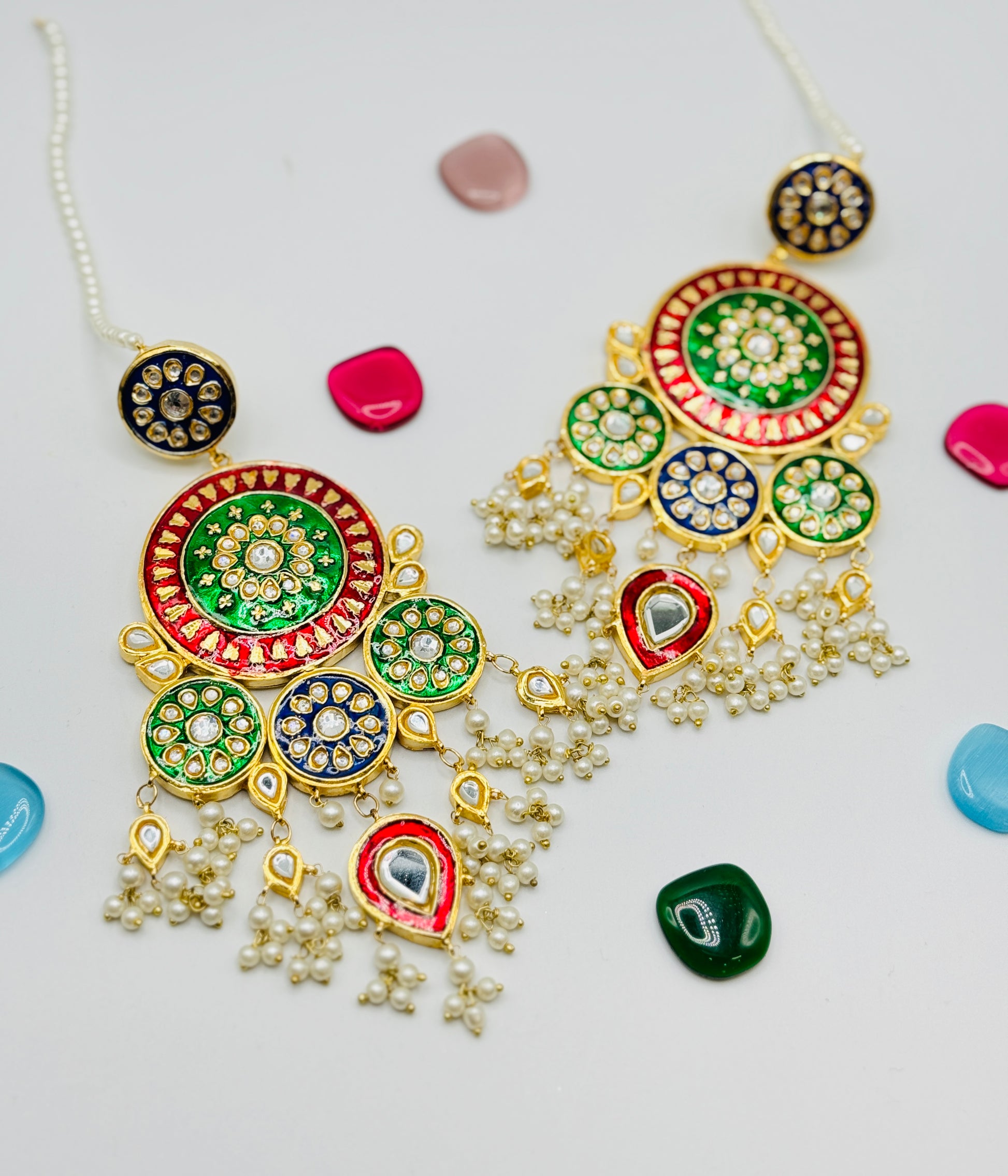 Rabia Oversize Thappa Kundan Earrings | Simzdesignzz |