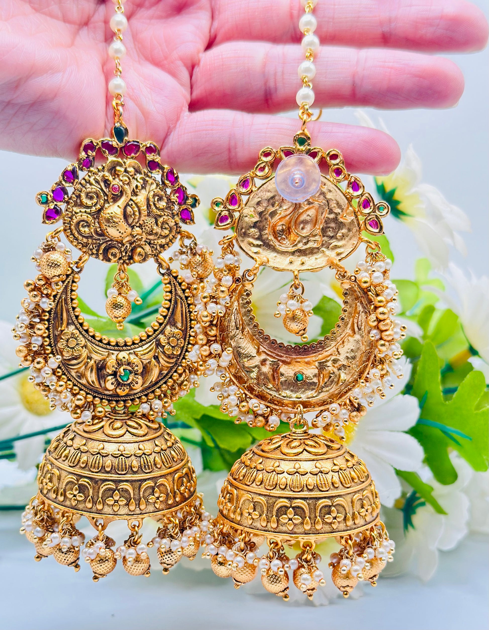 Antique Temple Earrings Jhumki | Simzdesignzz |