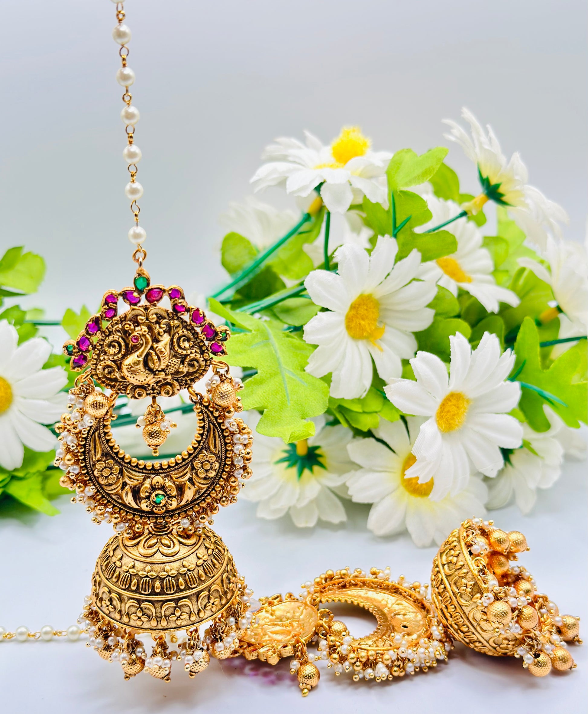 Antique Temple Earrings Jhumki | Simzdesignzz |