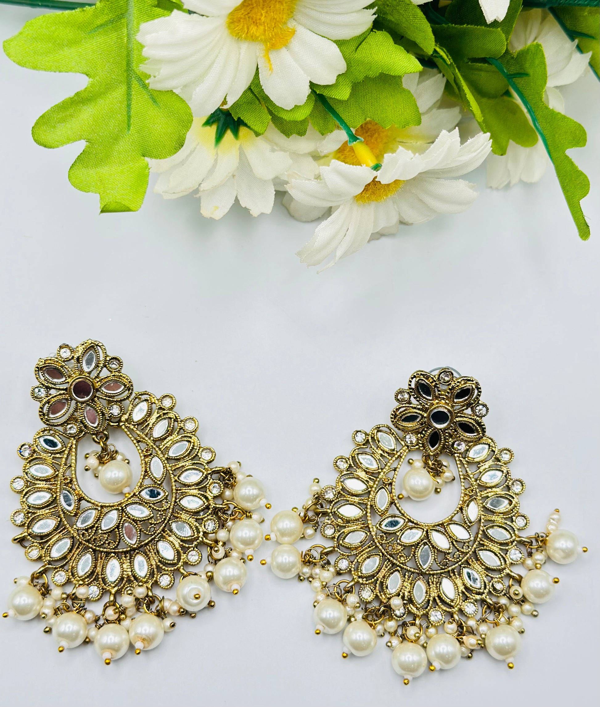 Amreen Mirror Polki Earrings | Simzdesignzz |