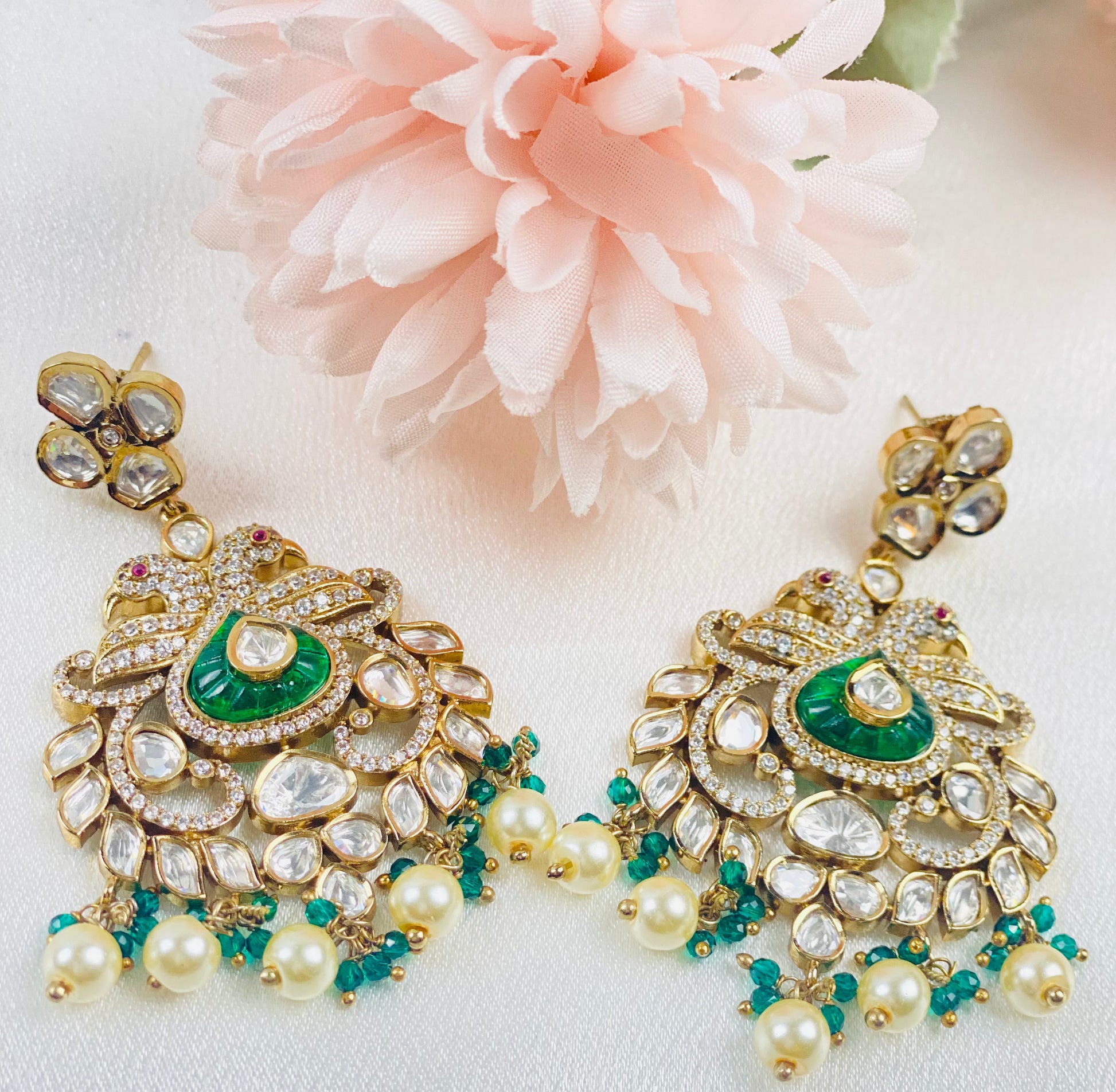 24 K Gold Plated | Moissanite Silver Earrings | 925 Silver |