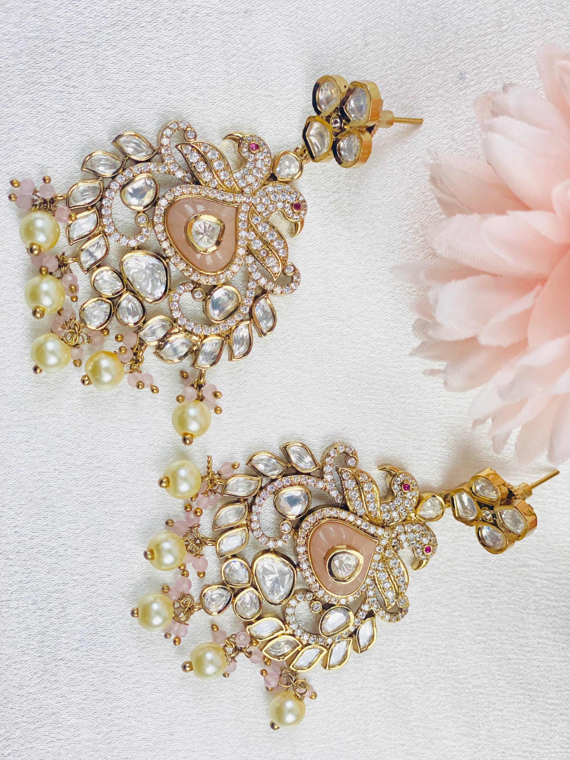 24 K Gold Plated | Moissanite Silver Earrings | 925 Silver |