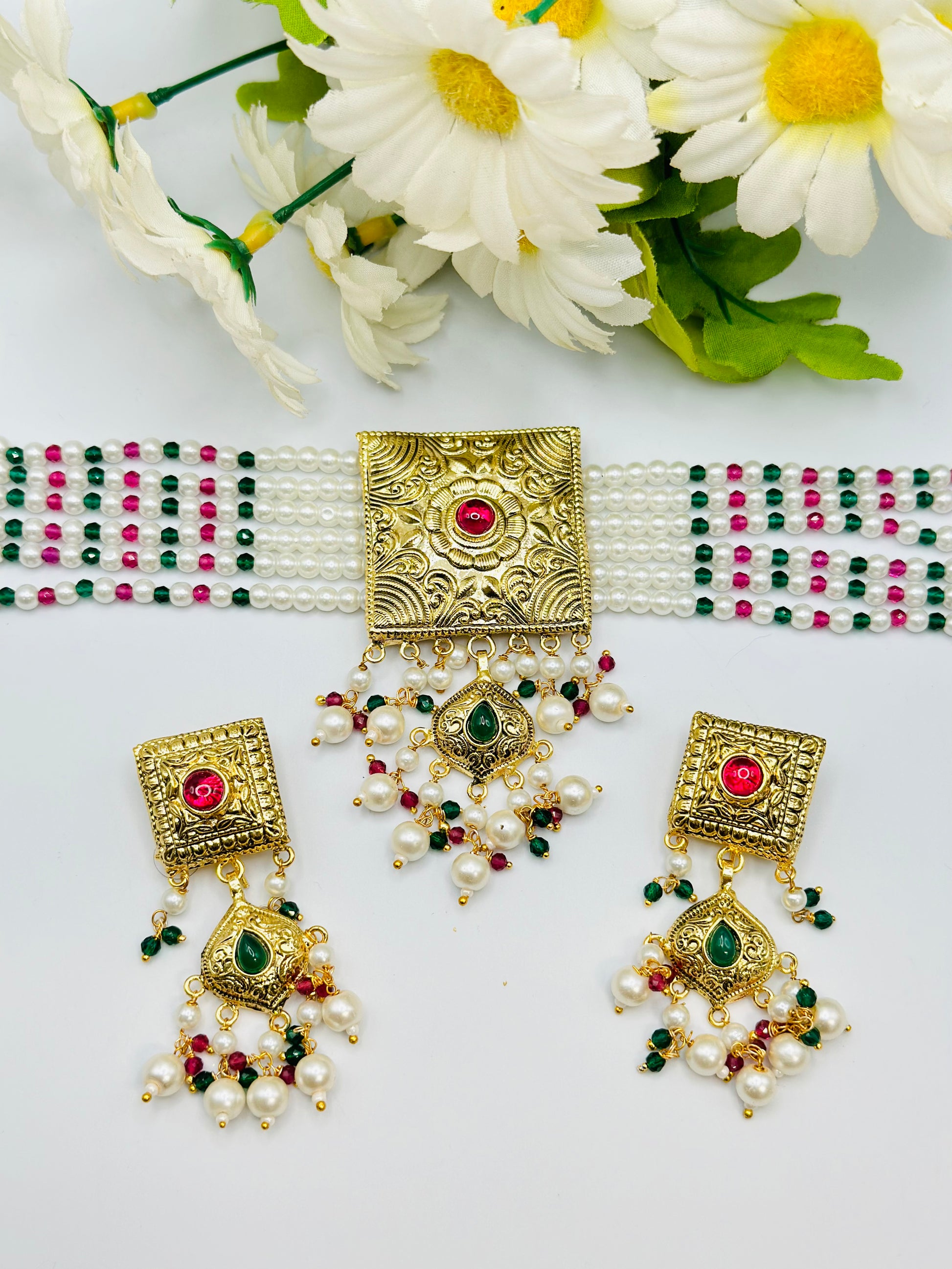 1GM Gold-Plated Choker Necklace Set | Simzdesignz |