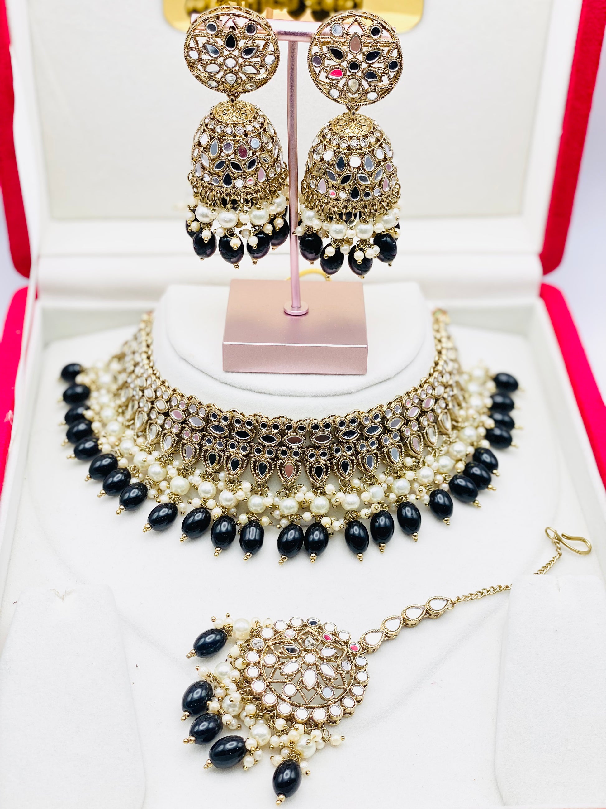 Antique Mirror Necklace Set | Punjabi Jewellery | Simzdesignz |
