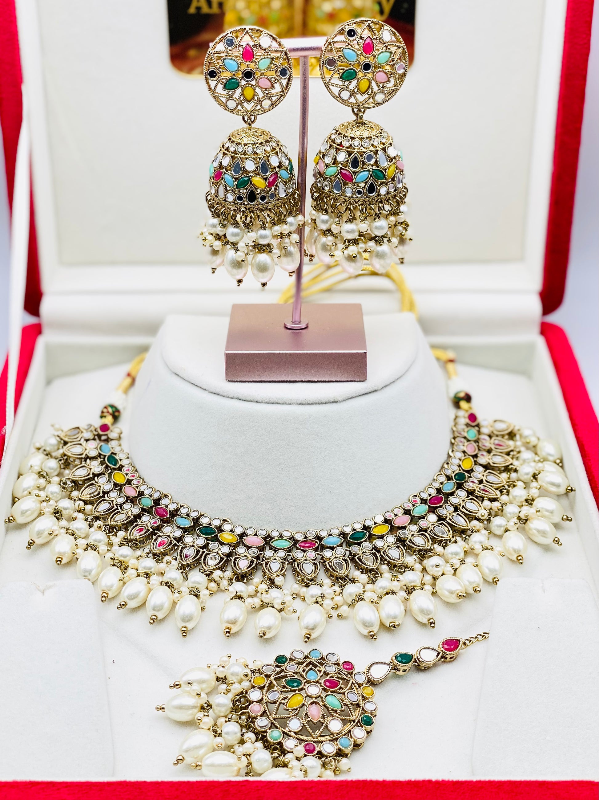 Antique Mirror Necklace Set | Punjabi Jewellery | Simzdesignz |