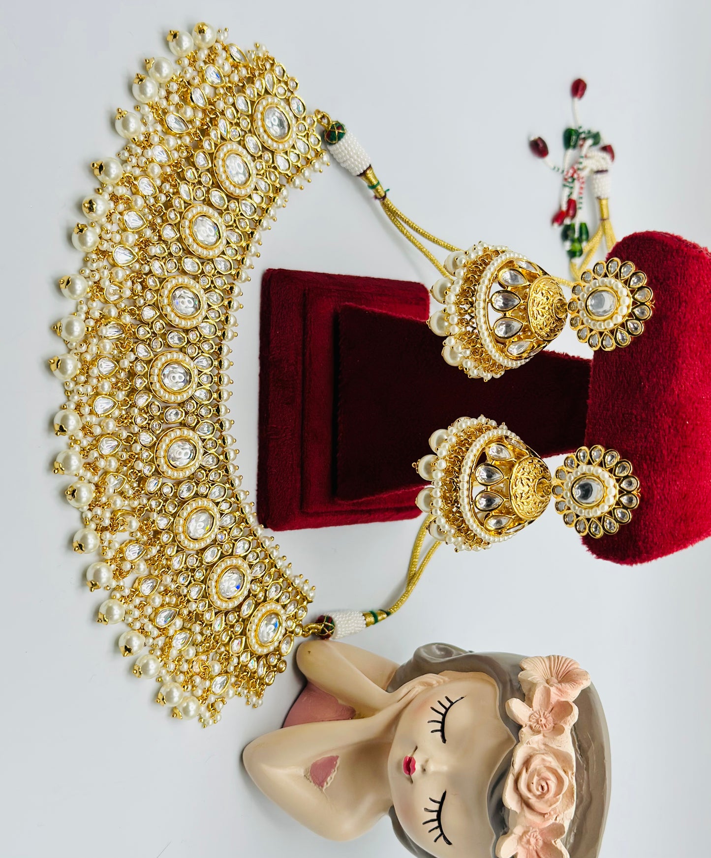 Albeli Polki And Pearl Choker Necklace | Bridal | Semi-Bridal | Simzdesignzz |