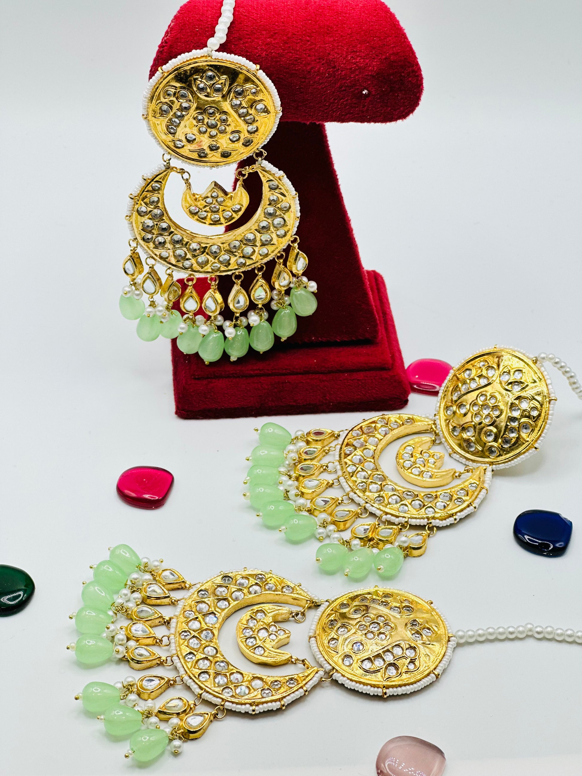 Firoz Round Shape Thappa Kundan Earrings | Simzdesignzz |