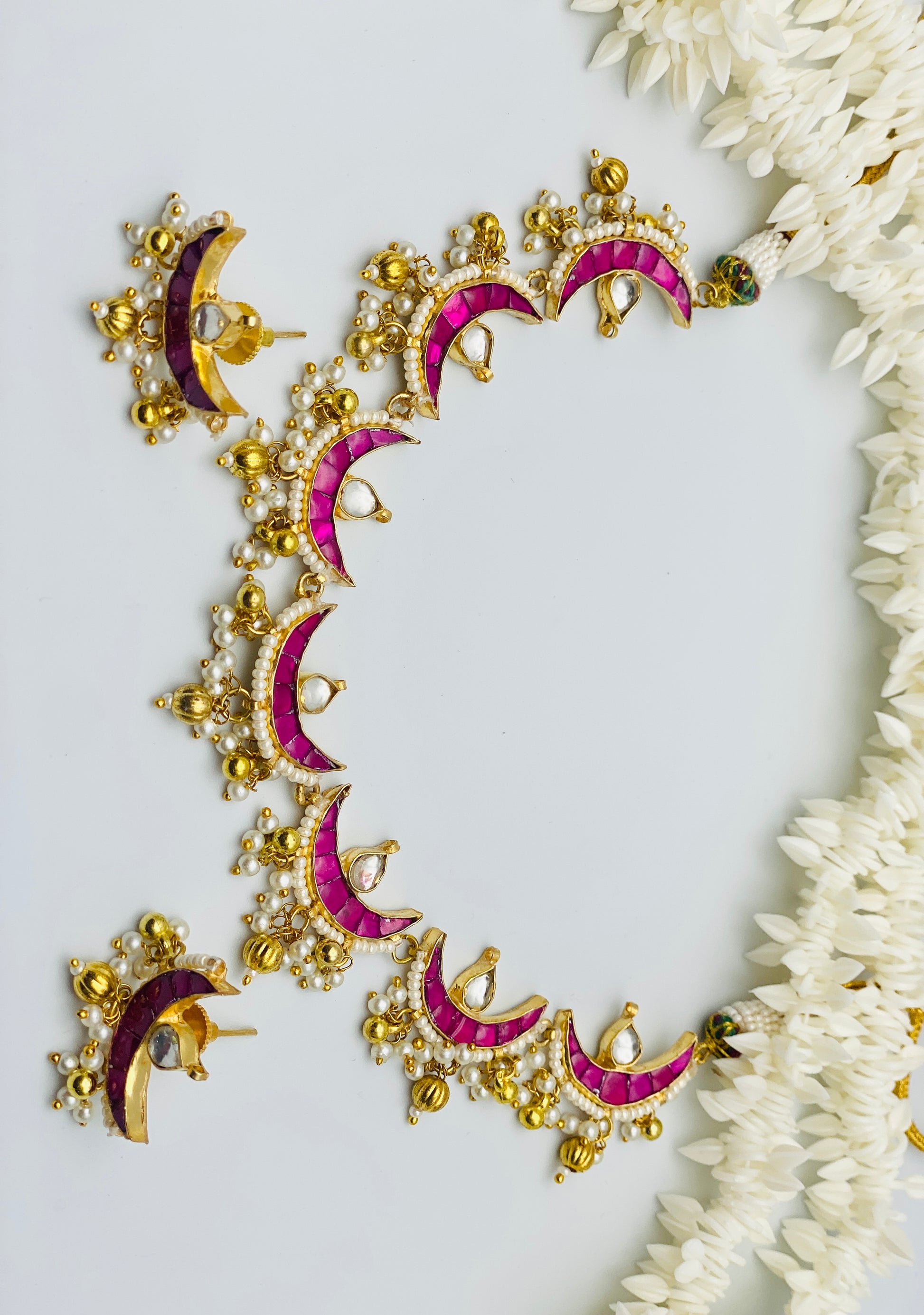 Half-Moon Shape Pachi Kundan Necklace Set | High Quality |Simzdesignzz |