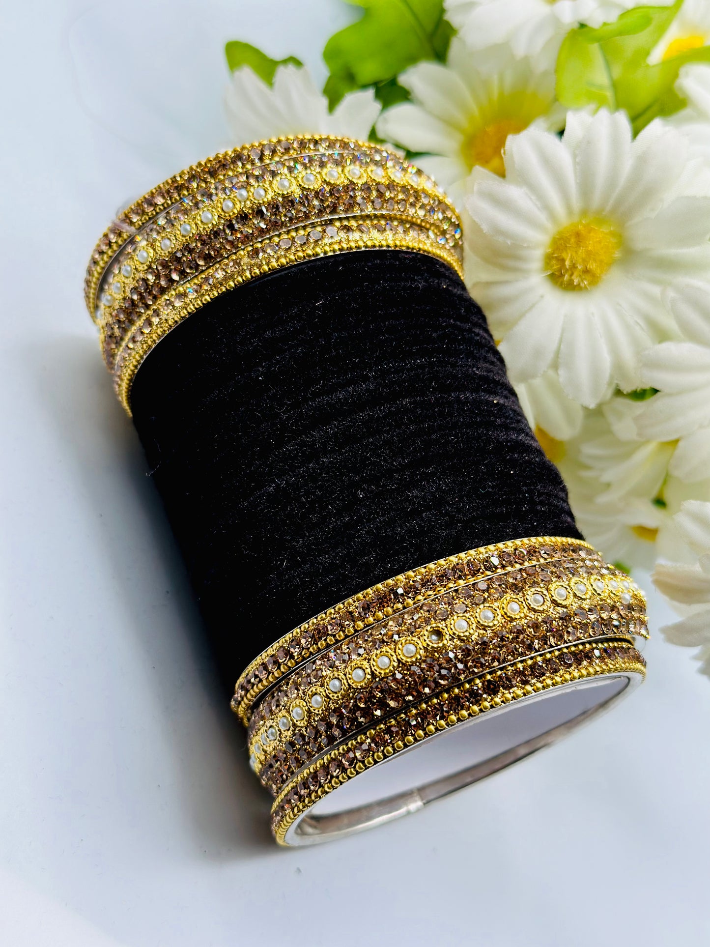 Black Asmaa Velvet Bangles | Simzdesignzz |