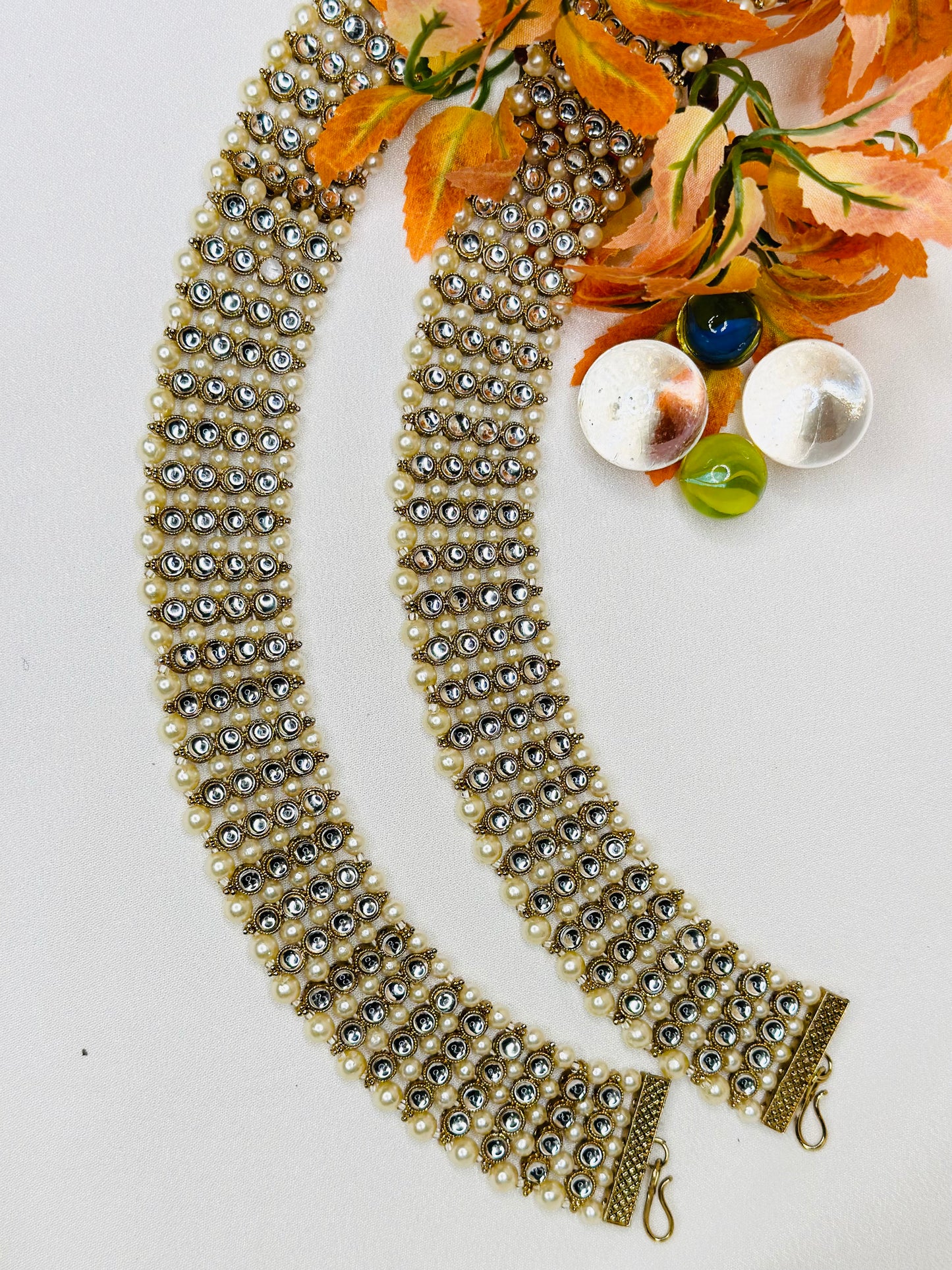 Elegant Polki Stones Anklets | Simzdesignzz |