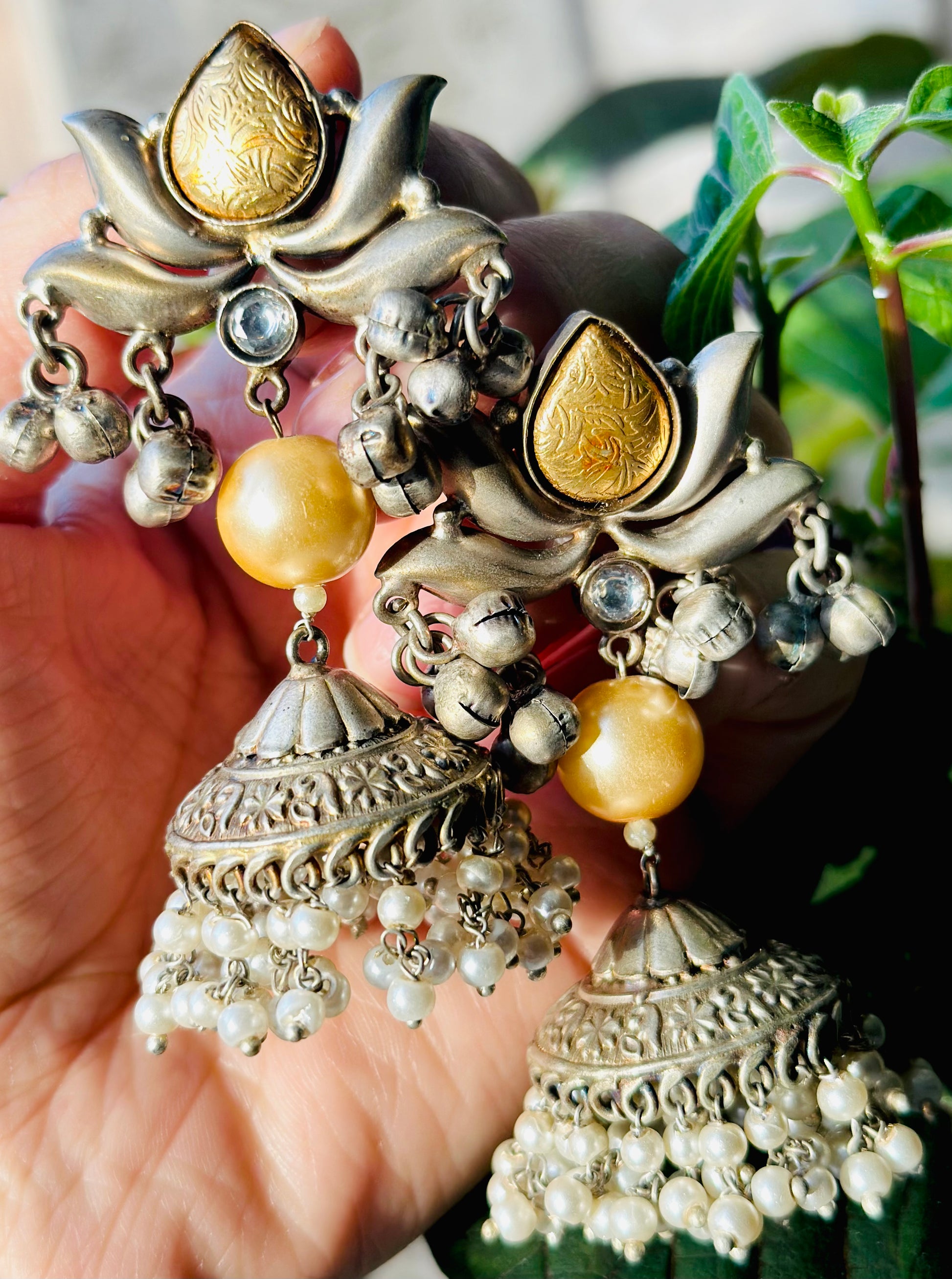 Diva Styled Oxidized Earrings Styled In Jhumki | Simzdesignzz |