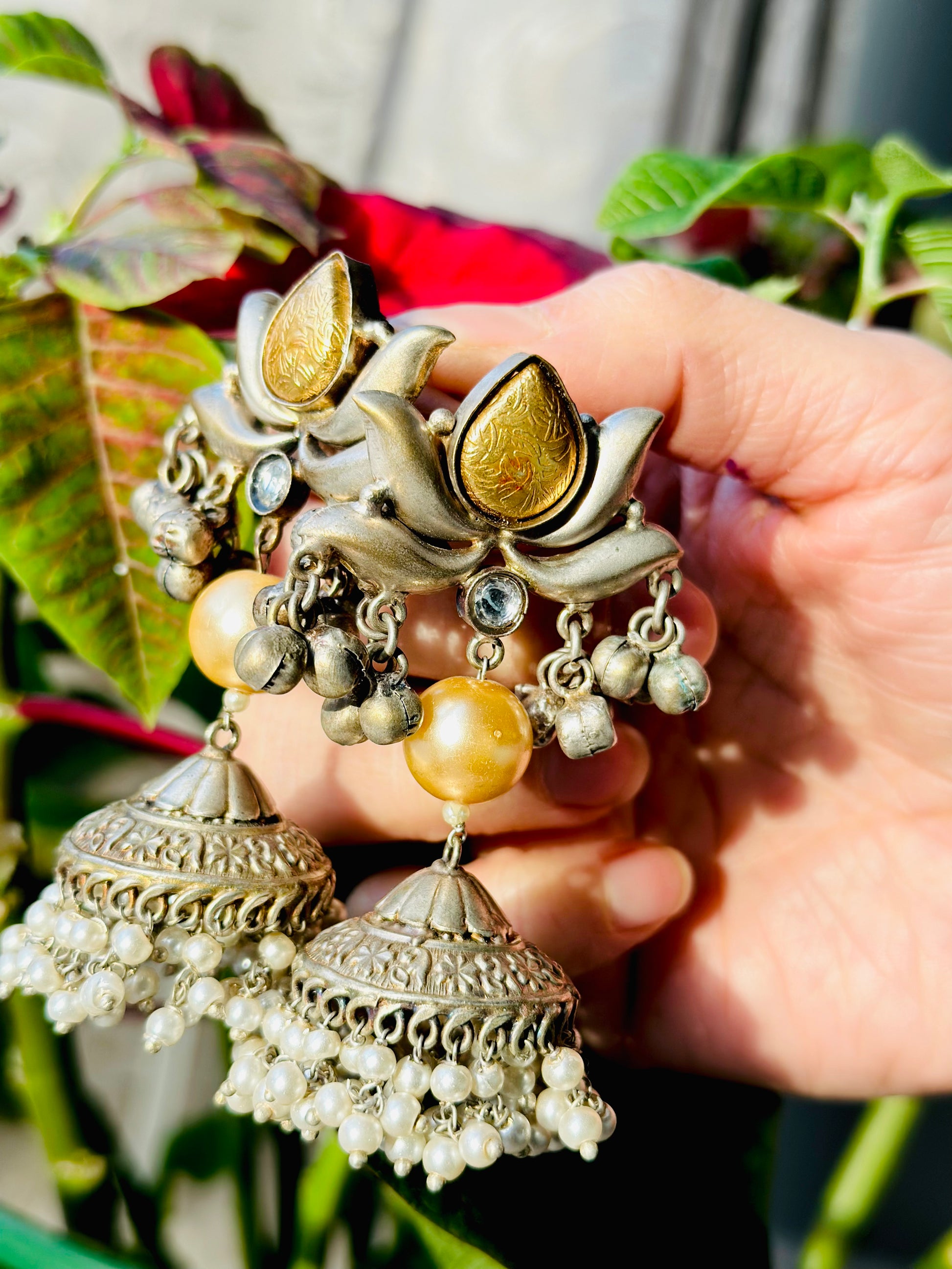 Diva Styled Oxidized Earrings Styled In Jhumki | Simzdesignzz |