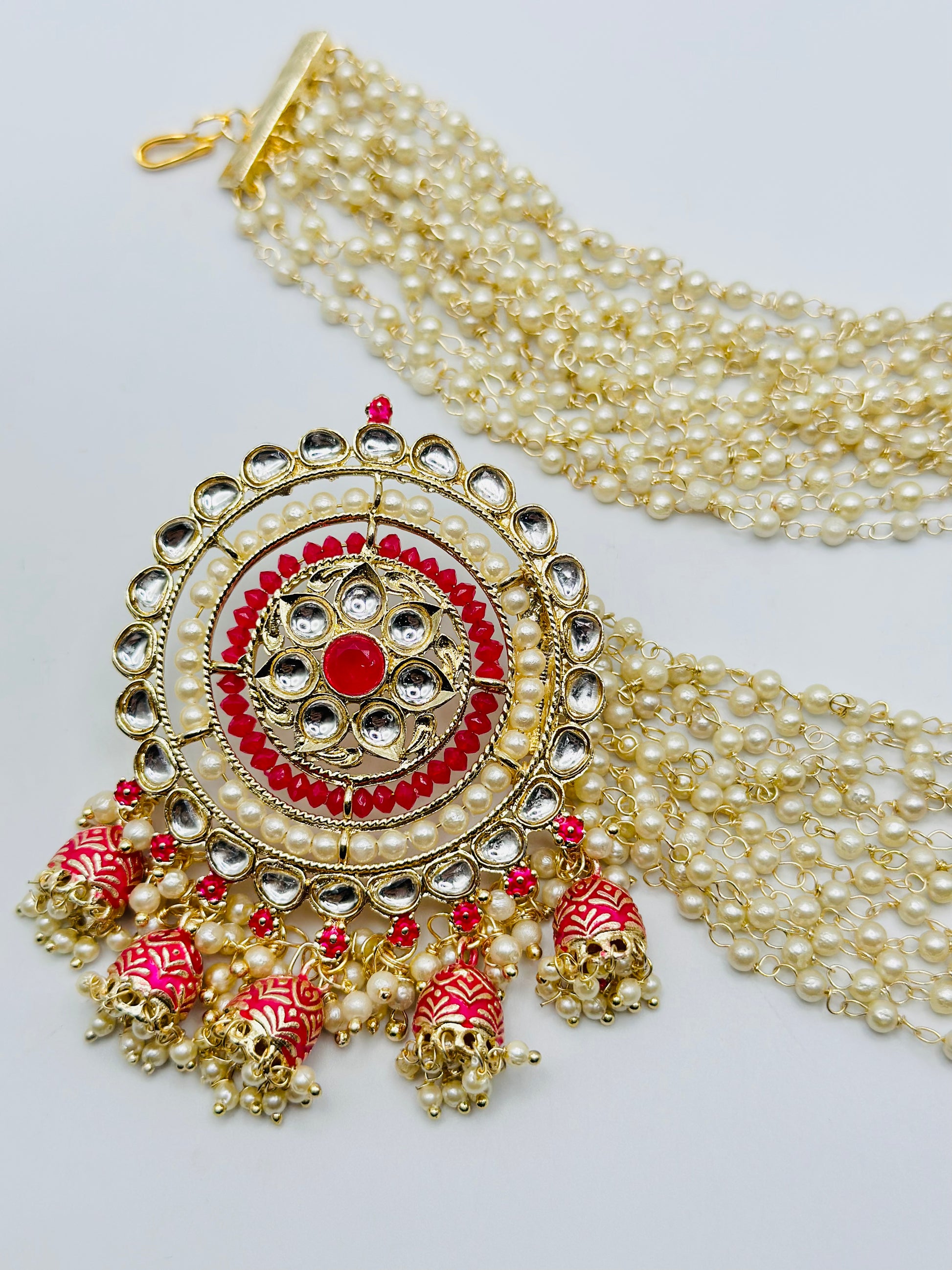 Elegant Round Stud Earrings With Sahare | Simzdesignzz |