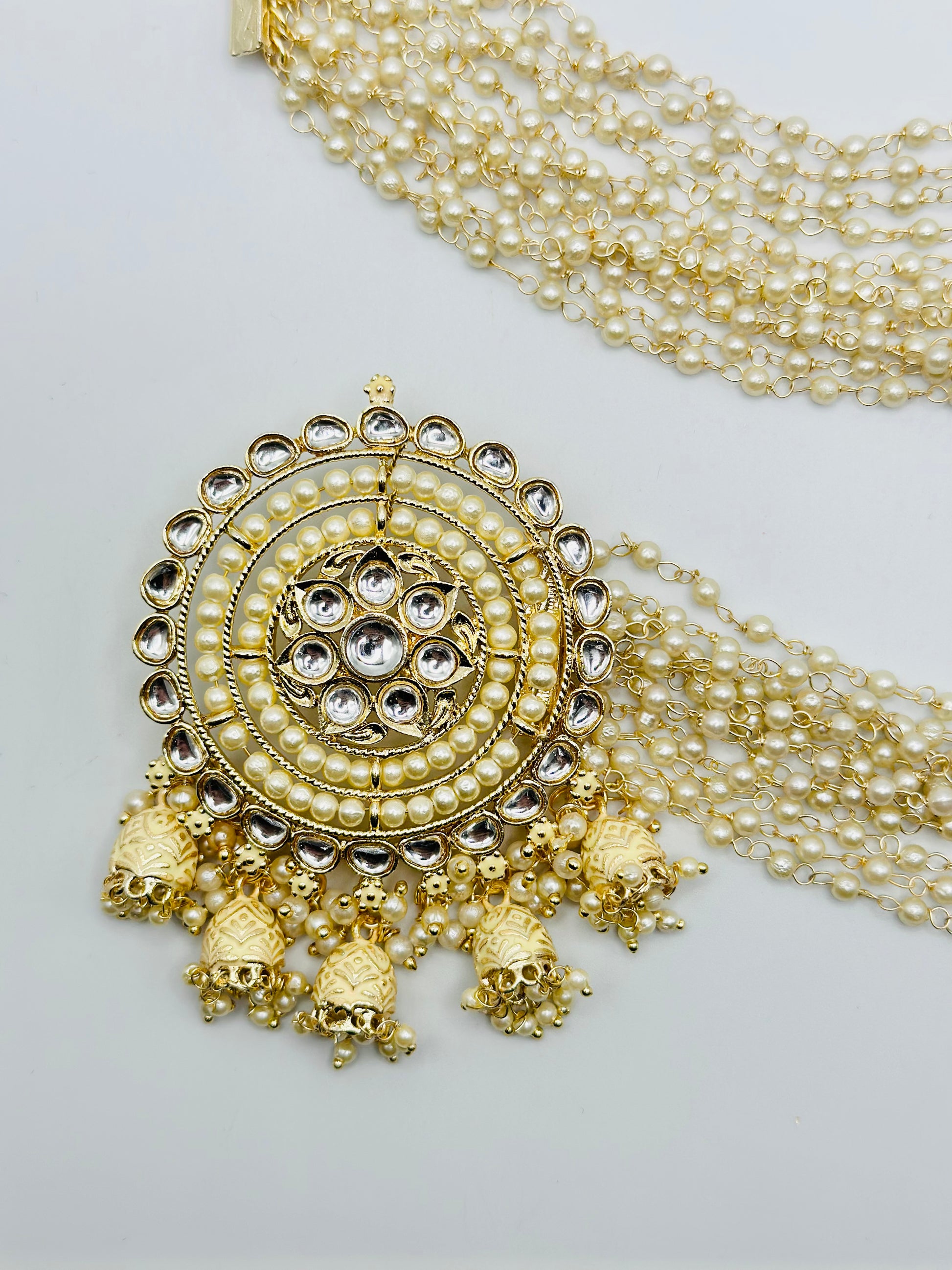 Elegant Round Stud Earrings With Sahare | Simzdesignzz |