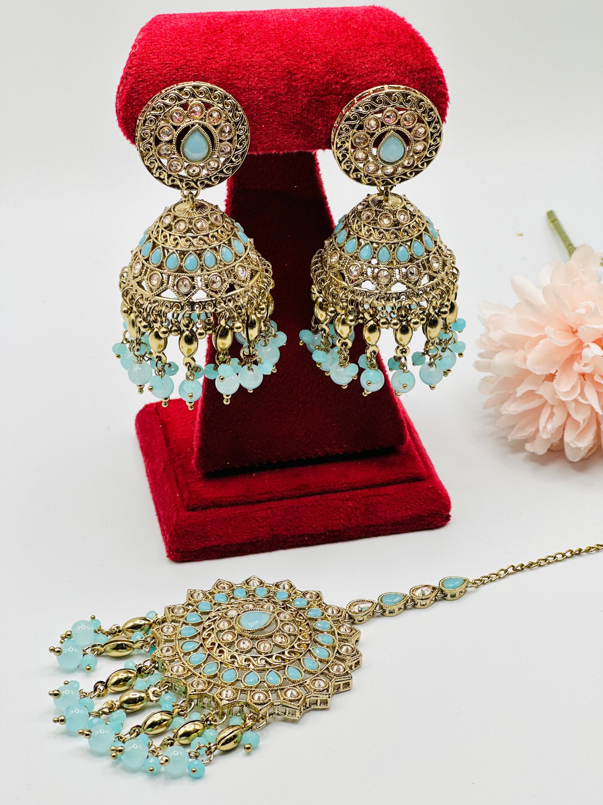 Ghunghroo Jhumki Earrings With Tikka | Simzdesignzz |