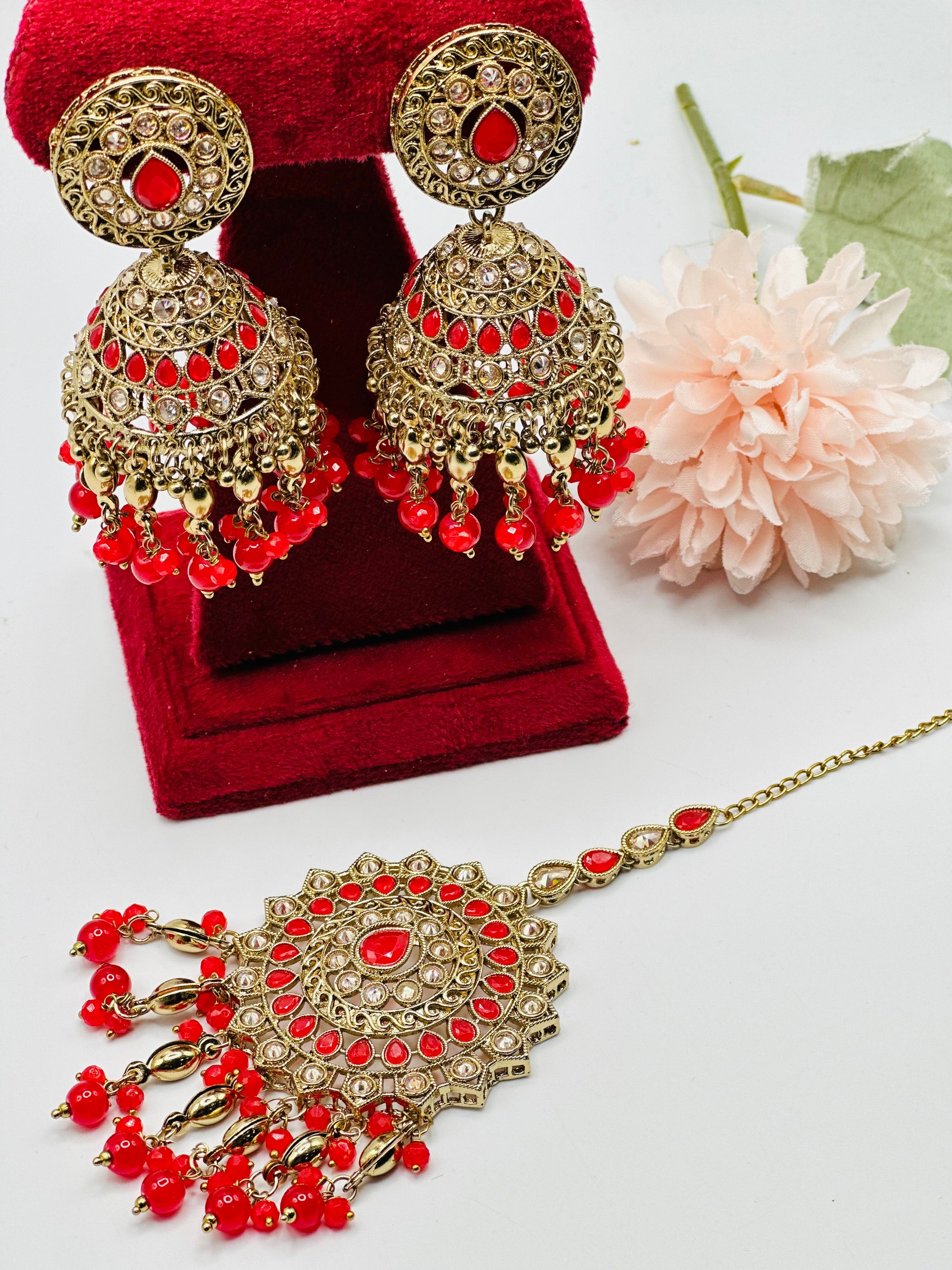 Ghunghroo Jhumki Earrings With Tikka | Simzdesignzz |