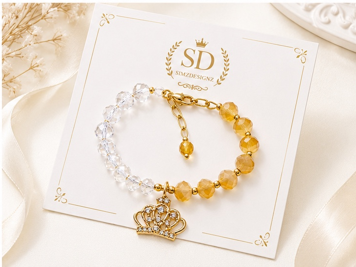 Crown-Pearled Bhabi Bracelets Rakhi