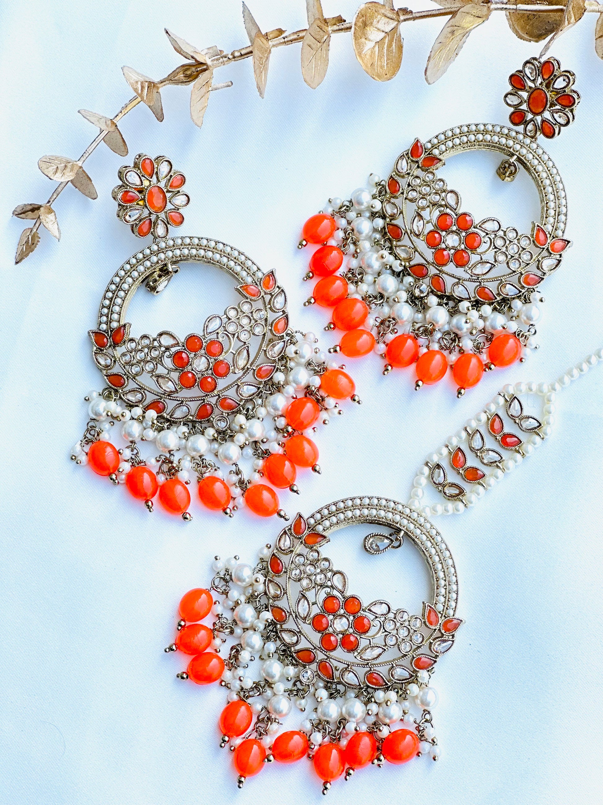 Elegant and Versatile Polki Earrings And Tikka Set | Maangtikka | Simzdesignz|