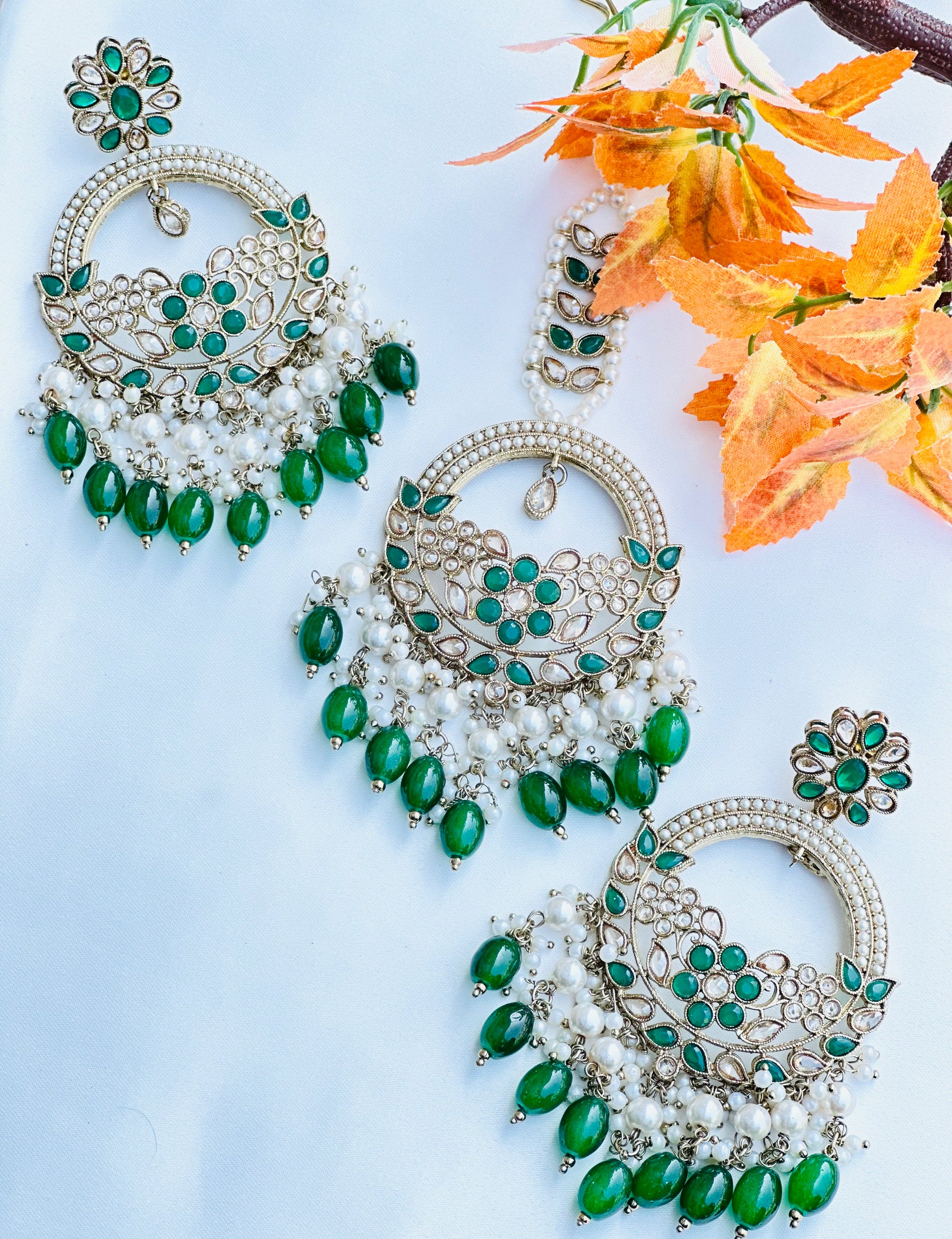 Elegant and Versatile Polki Earrings And Tikka Set | Maangtikka | Simzdesignz|
