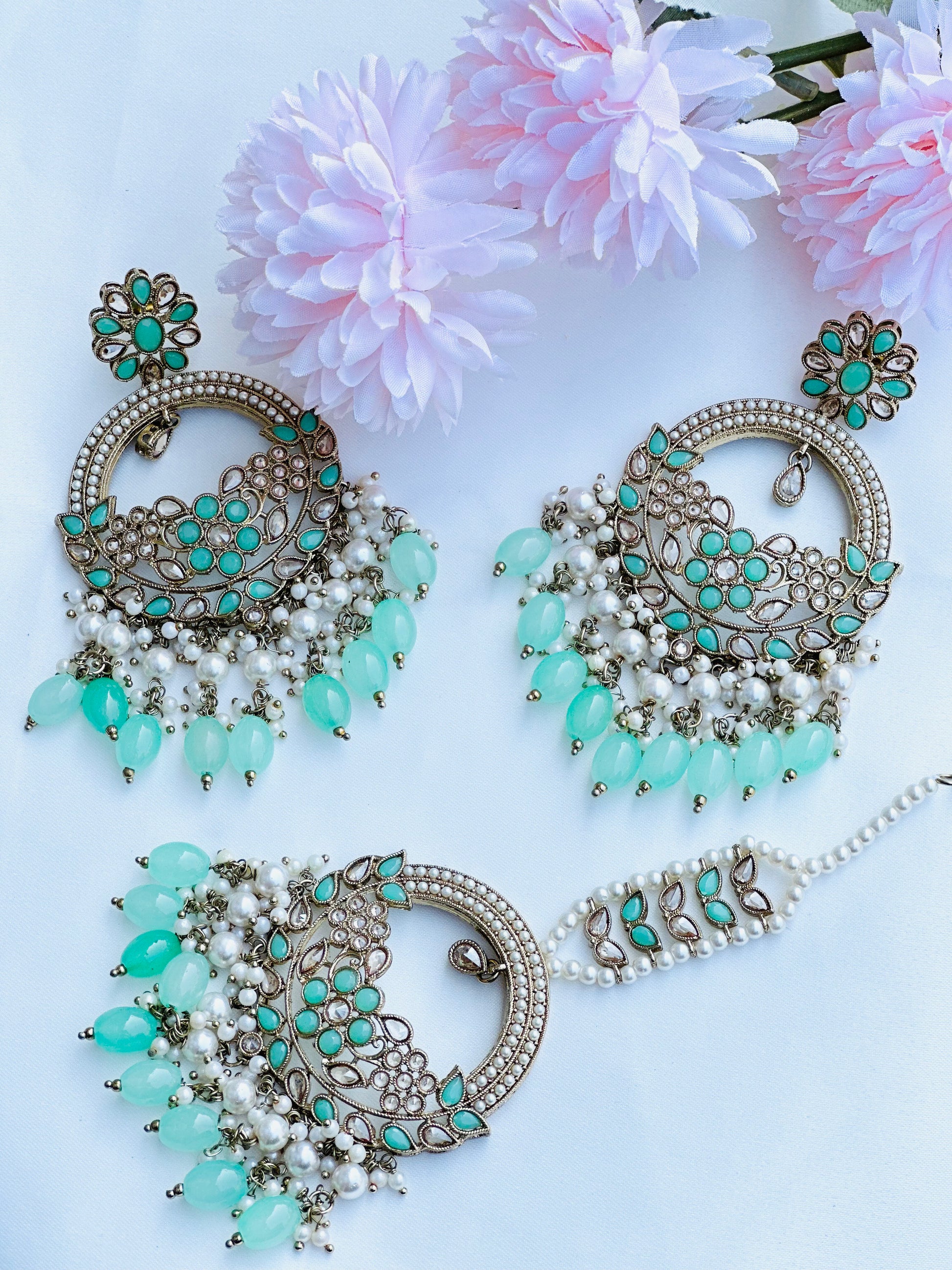 Elegant and Versatile Polki Earrings And Tikka Set | Maangtikka | Simzdesignz|