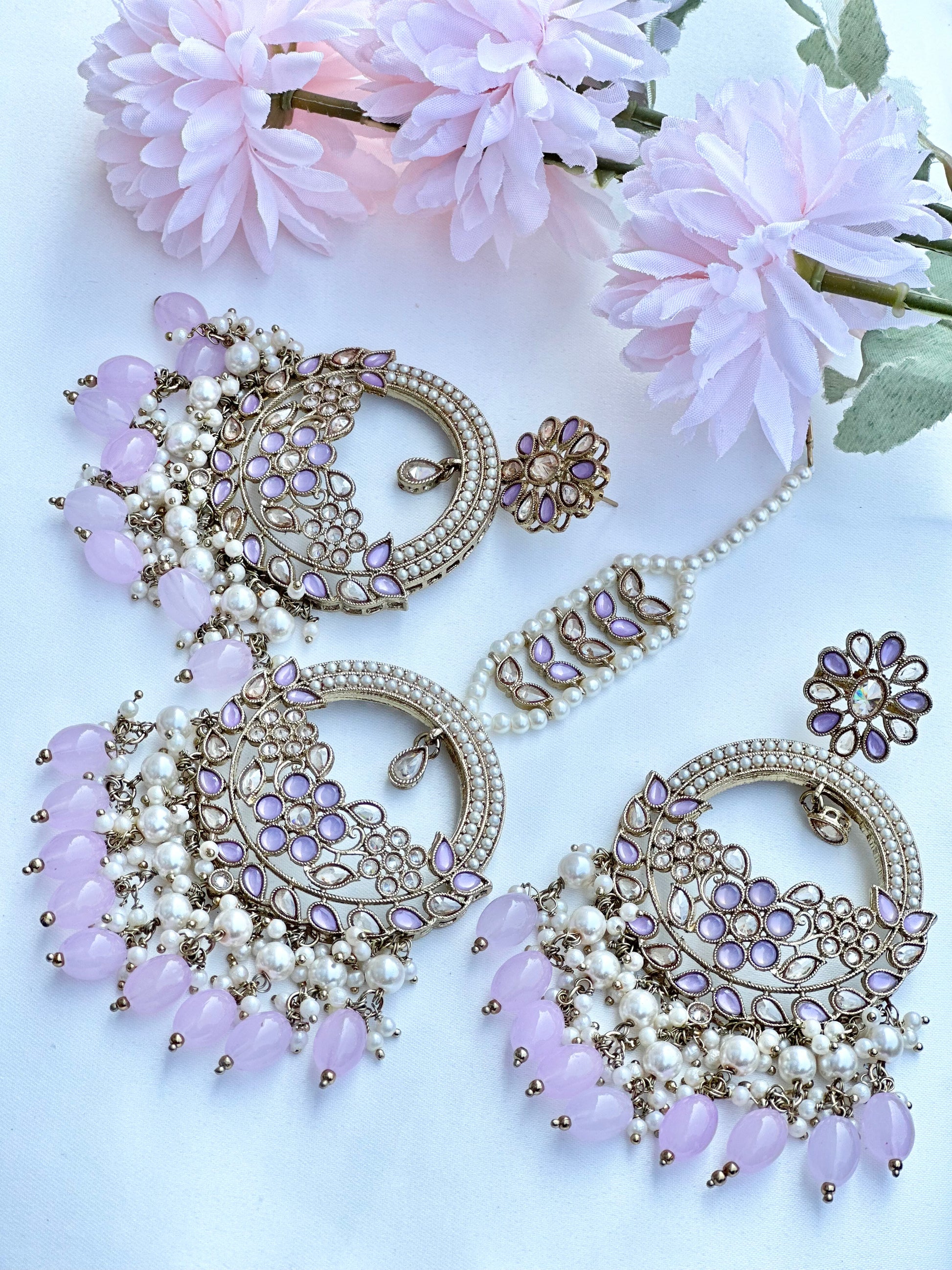 Elegant and Versatile Polki Earrings And Tikka Set | Maangtikka | Simzdesignz|
