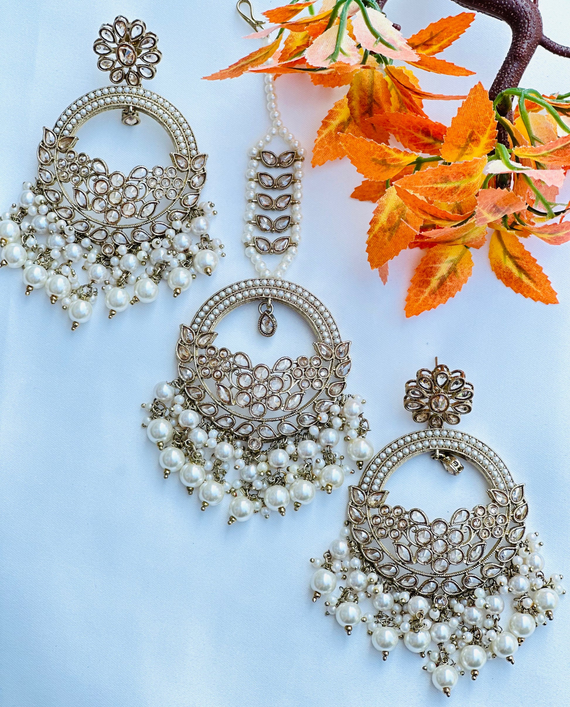 Elegant and Versatile Polki Earrings And Tikka Set | Maangtikka | Simzdesignz|