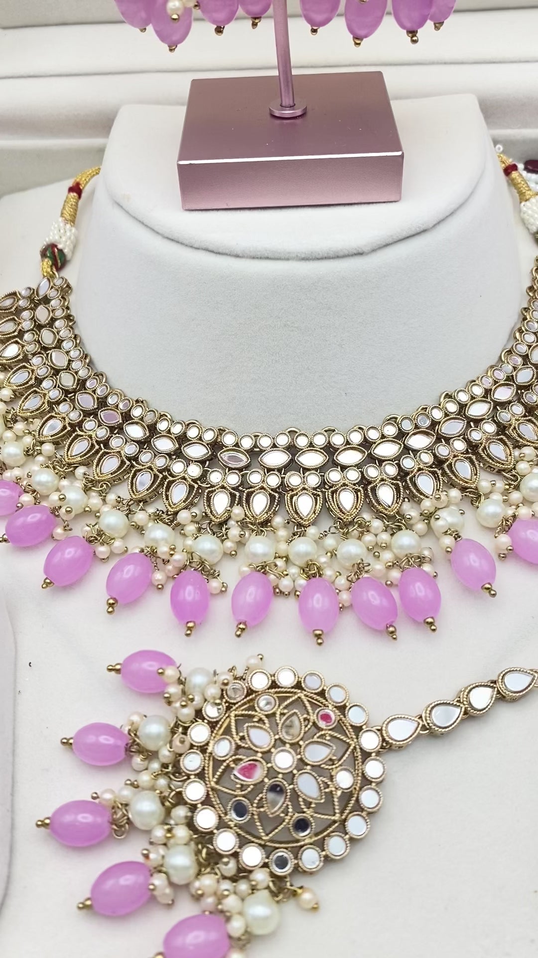 Antique Mirror Necklace Set | Punjabi Jewellery | Simzdesignz |