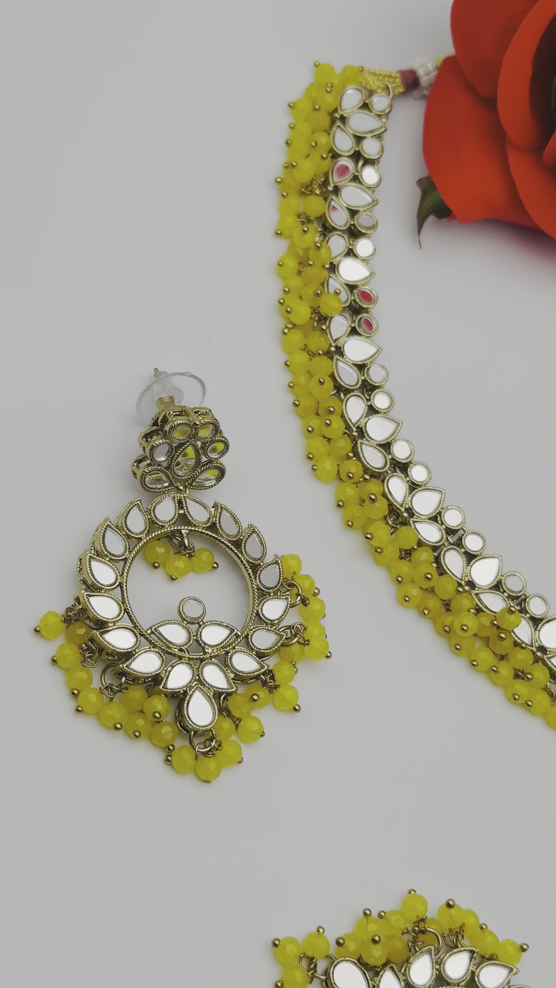 Elegant Mirror Work Necklace | Lightweight | Simzdesignz |