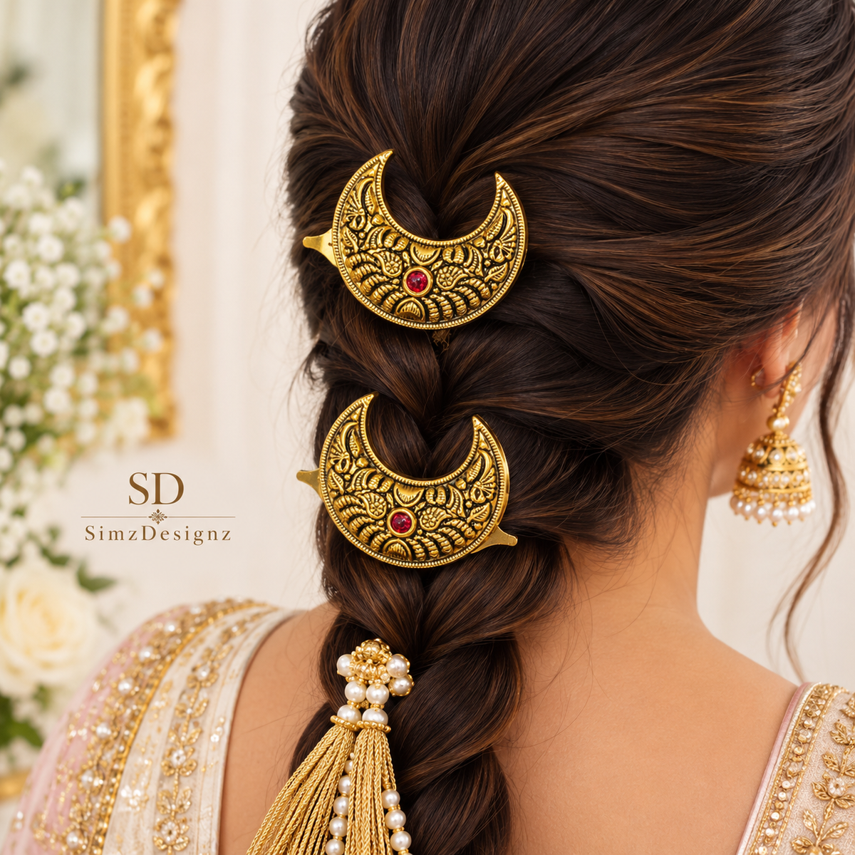 Antique moon style hairpin ...