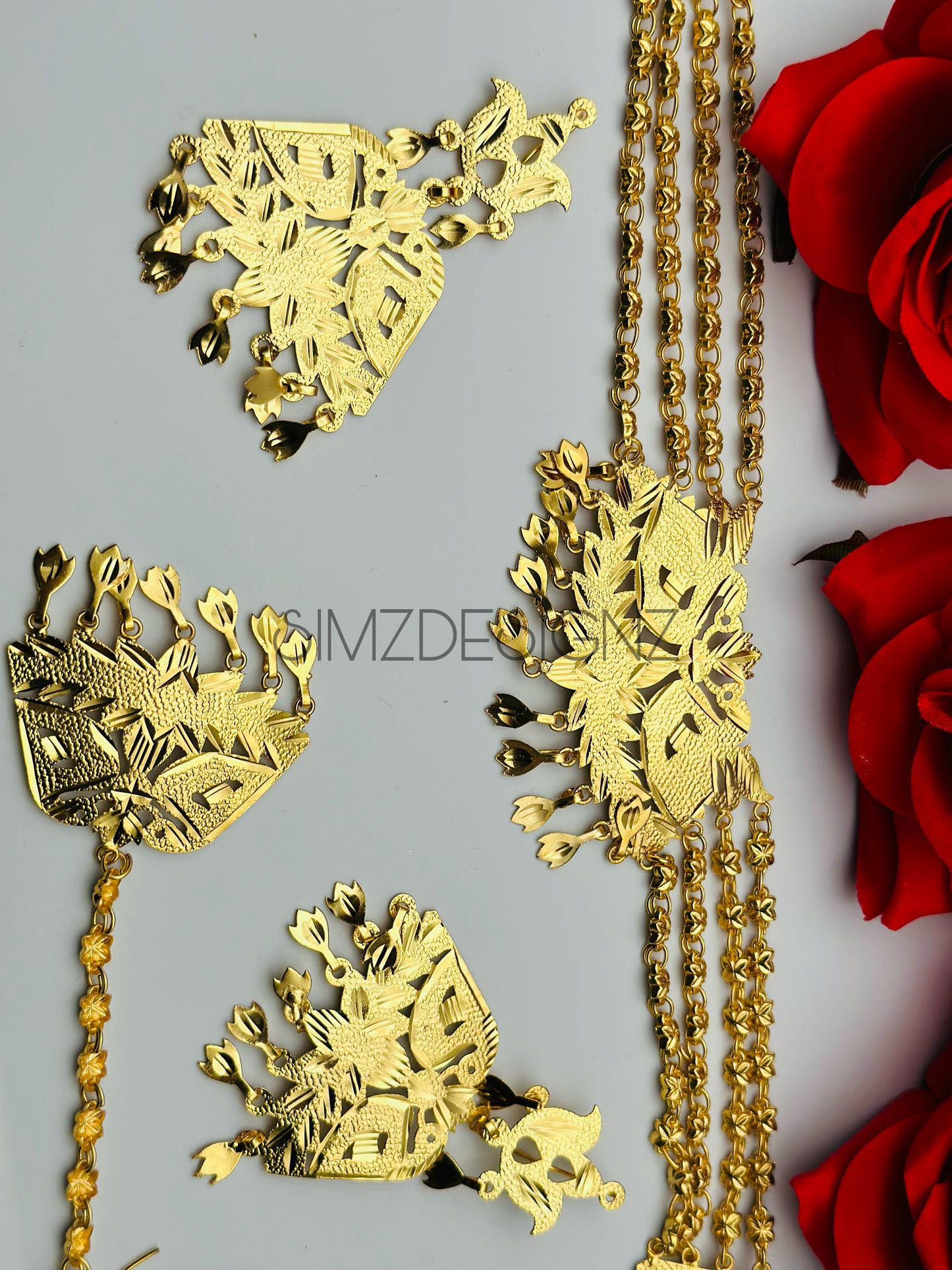 Punjabi Traditional Gold look Necklace | Simzdesignz | Jadau | Pipple Patti |