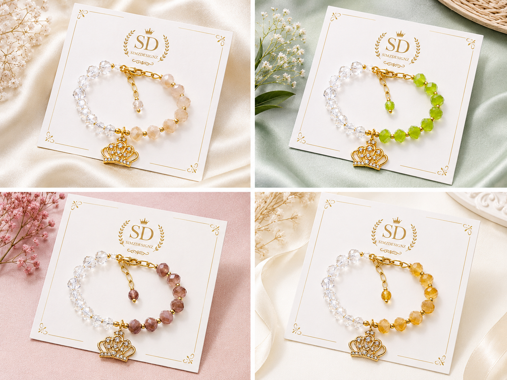 Crown-Pearled Bhabi Bracelets Rakhi