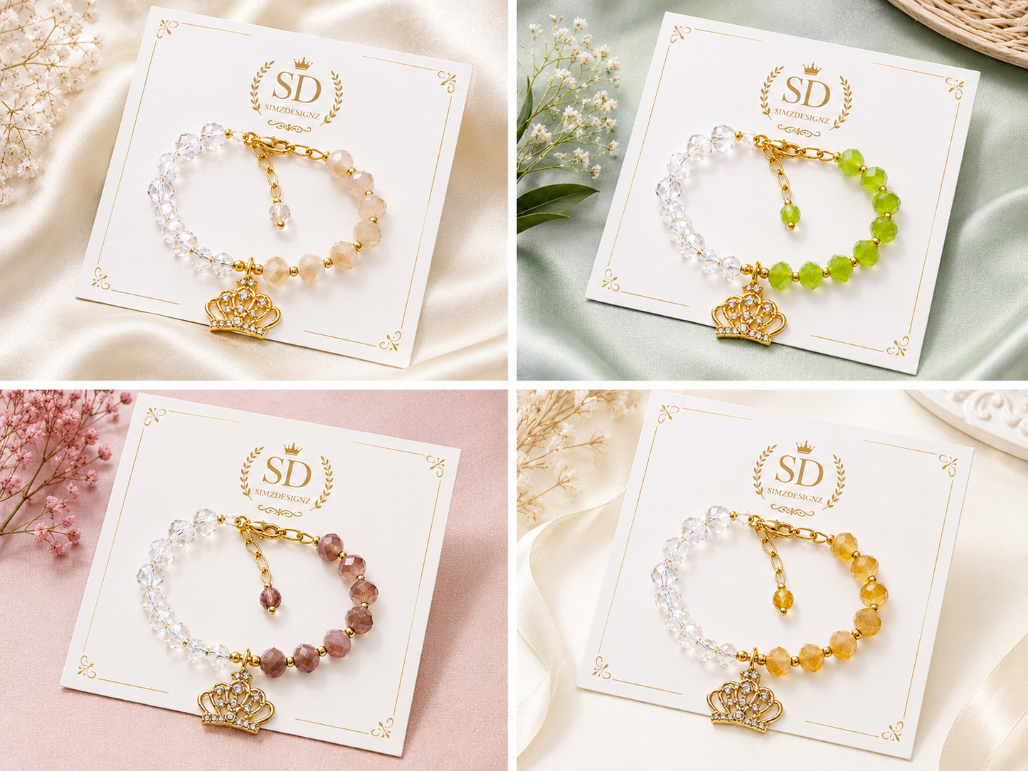 Crown-Pearled Bhabi Bracelets Rakhi