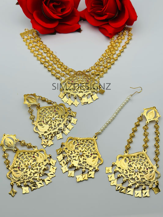 Punjabi Traditional Gold look Necklace | Simzdesignz | Jadau | Pipple Patti |