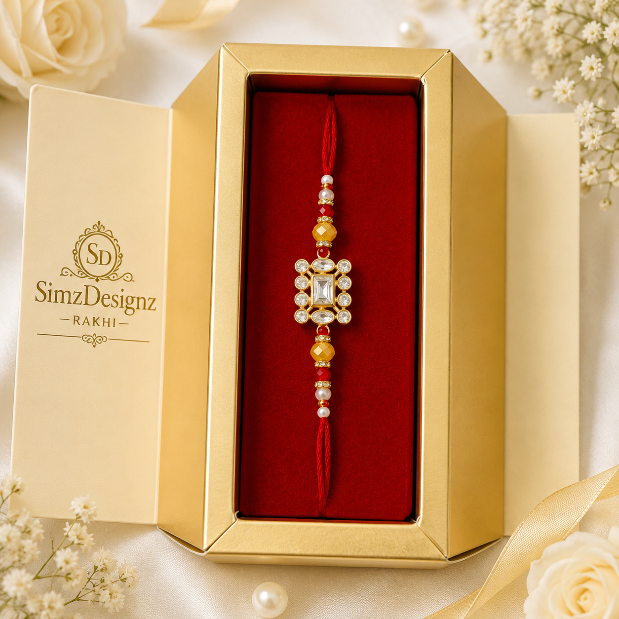 Premium packing Bro-Bhabi Rakhi Combo Set