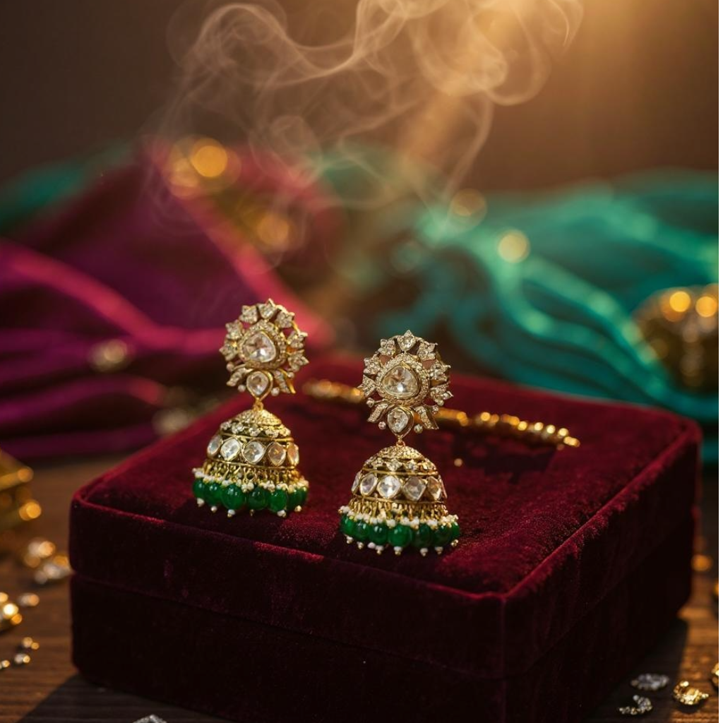 Premium Jhumki earing in moissanite