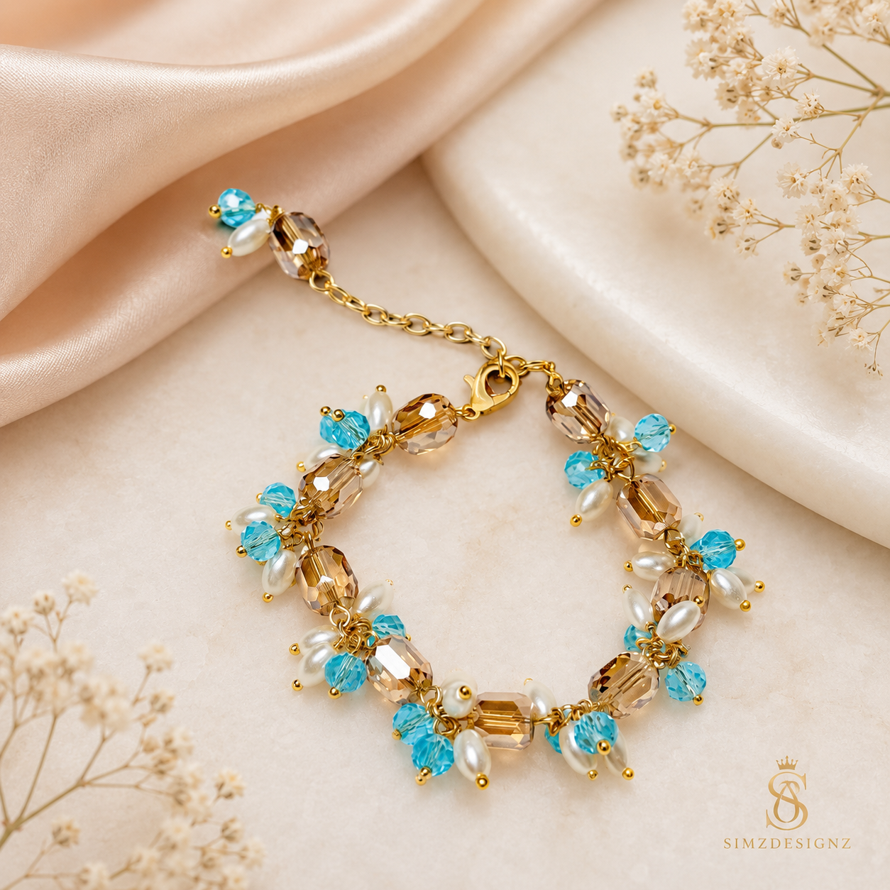 Pearl Bracelet Rakhi For Bhabi