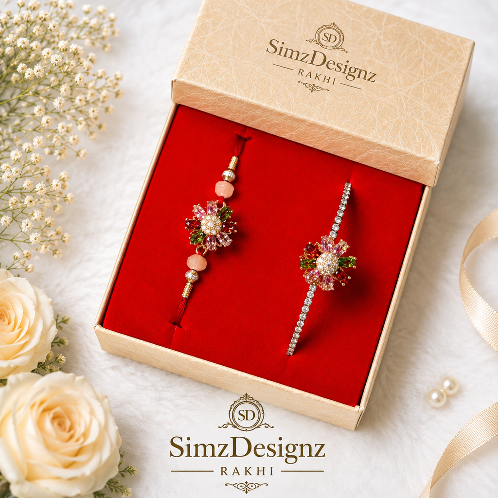 Luxury Bro-Bhabi Bracelet Rakhi In AD