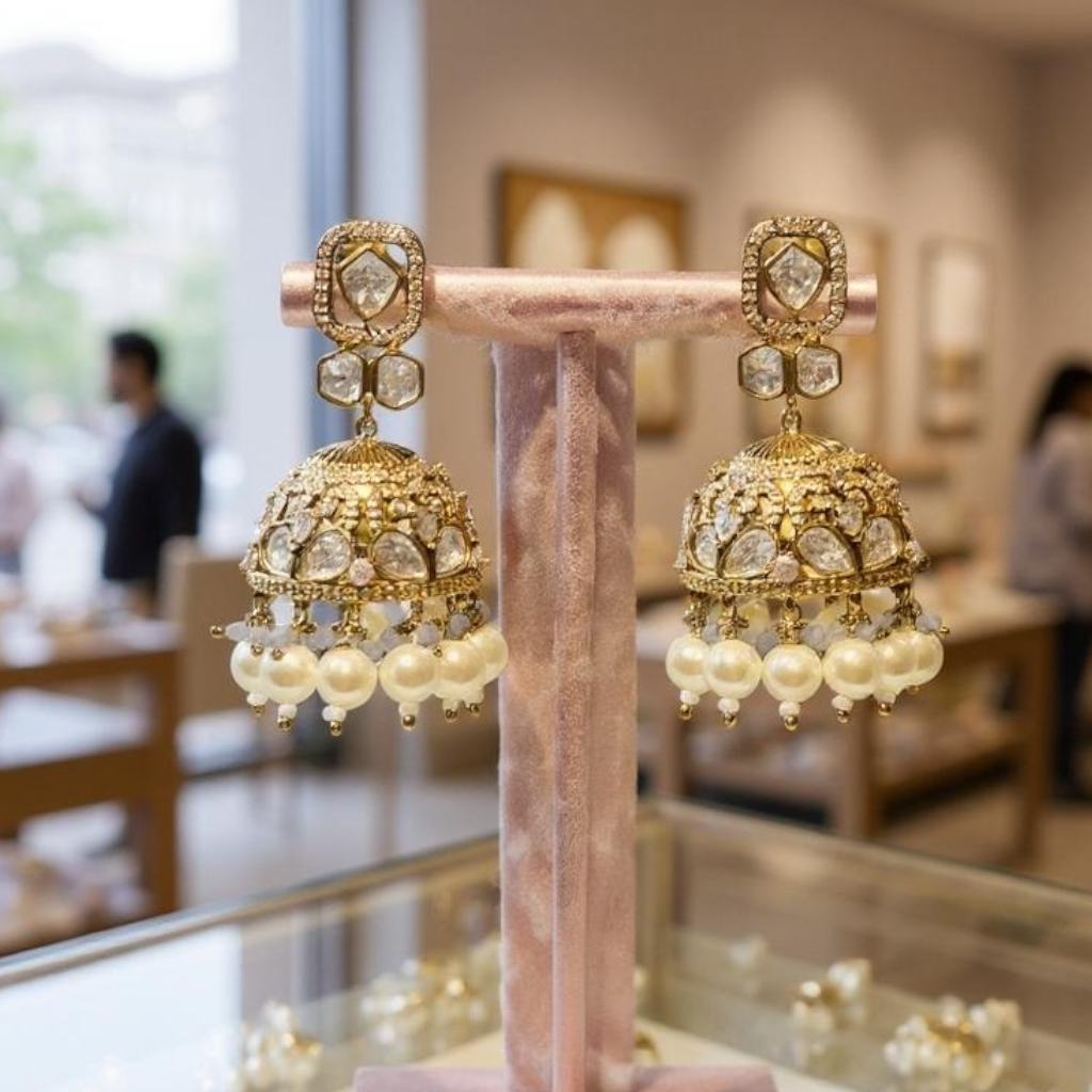 Premium Jhumki earing In Moissanite