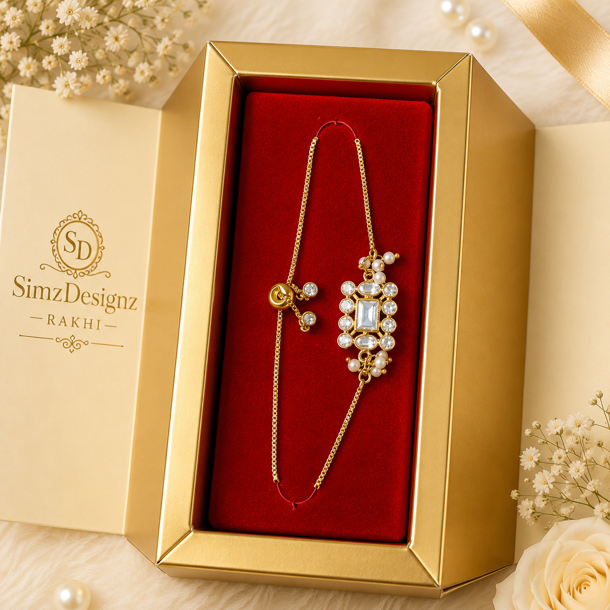 Premium packing Bro-Bhabi Rakhi Combo Set