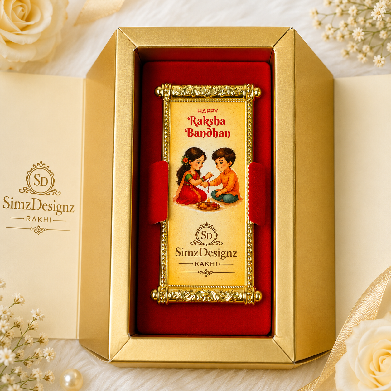 Premium packing Bro-Bhabi Rakhi Combo Set