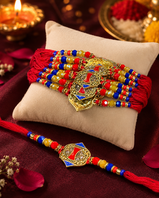 Colourful thread rakhi