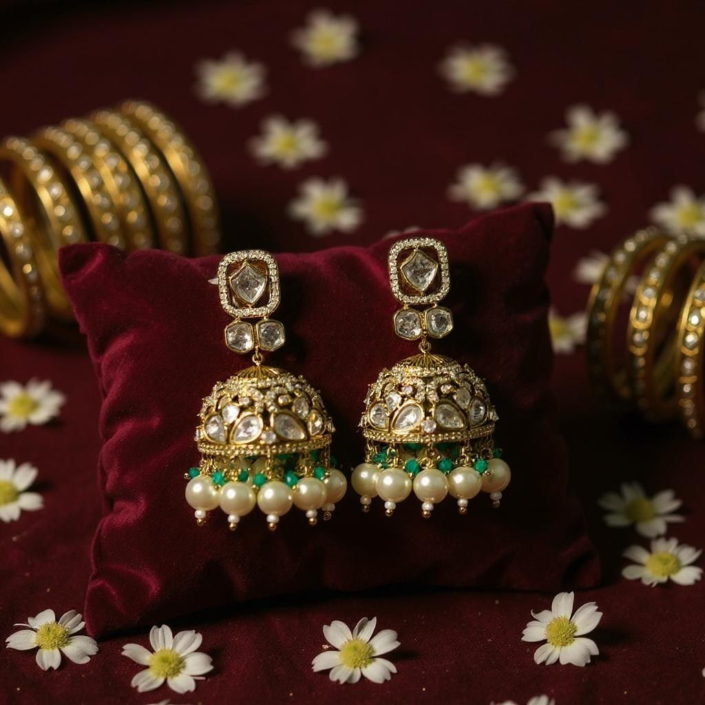 Premium Jhumki earing In Moissanite