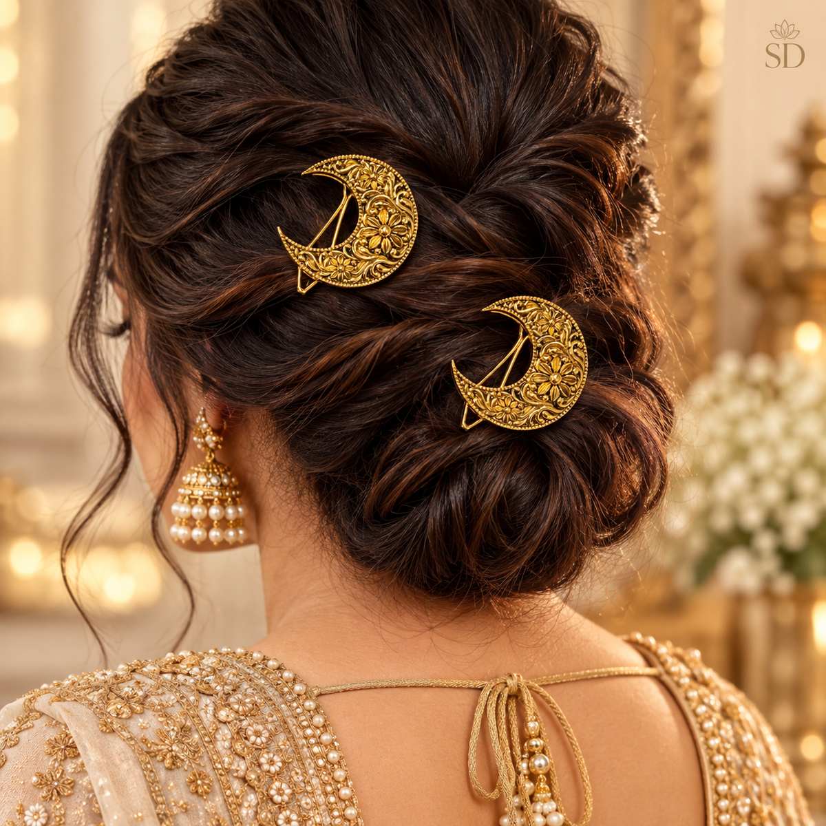 Antique 1 gm Gold plated Hairpin ....