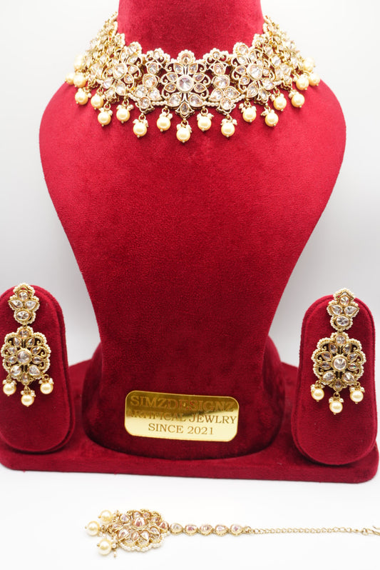 SASHMEENA REVERSE POLKI NECKLACE SET | SIMZDESIGNZZ |