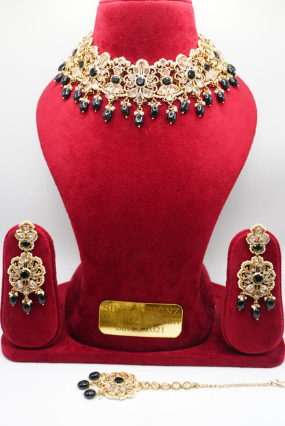 SASHMEENA REVERSE POLKI NECKLACE SET | SIMZDESIGNZZ |