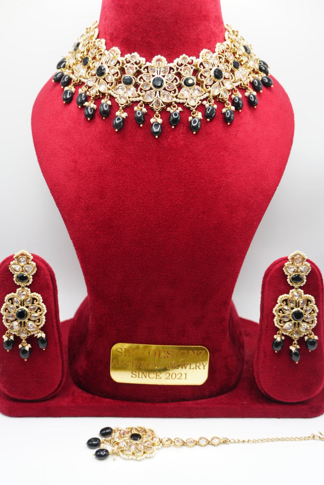 SASHMEENA REVERSE POLKI NECKLACE SET | SIMZDESIGNZZ |