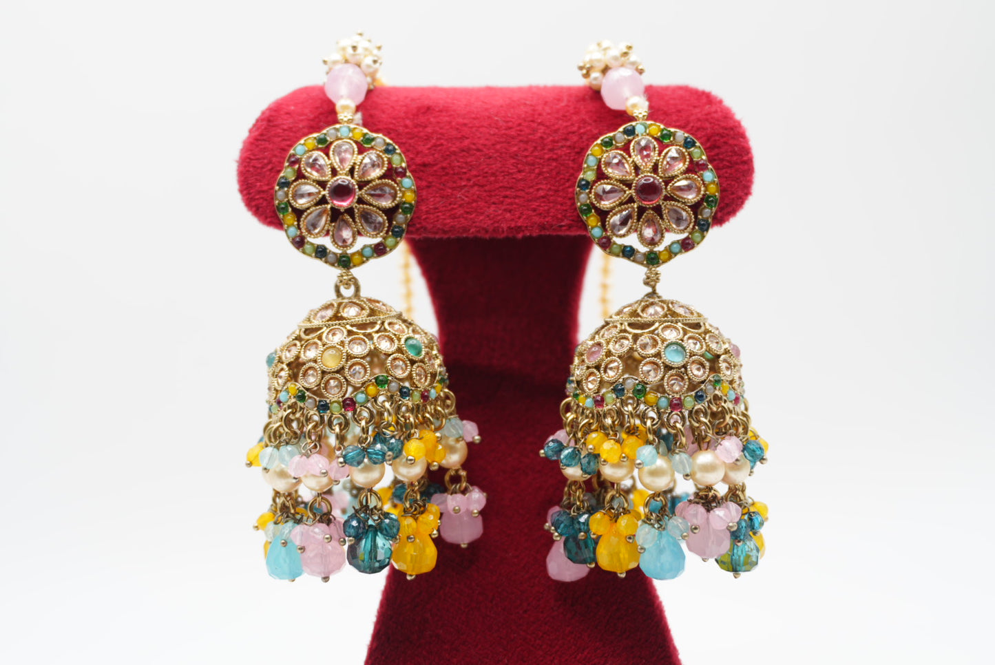 JHUMKI TIKKA POLKI  EARRING SET| SIMZDESIGNZ |